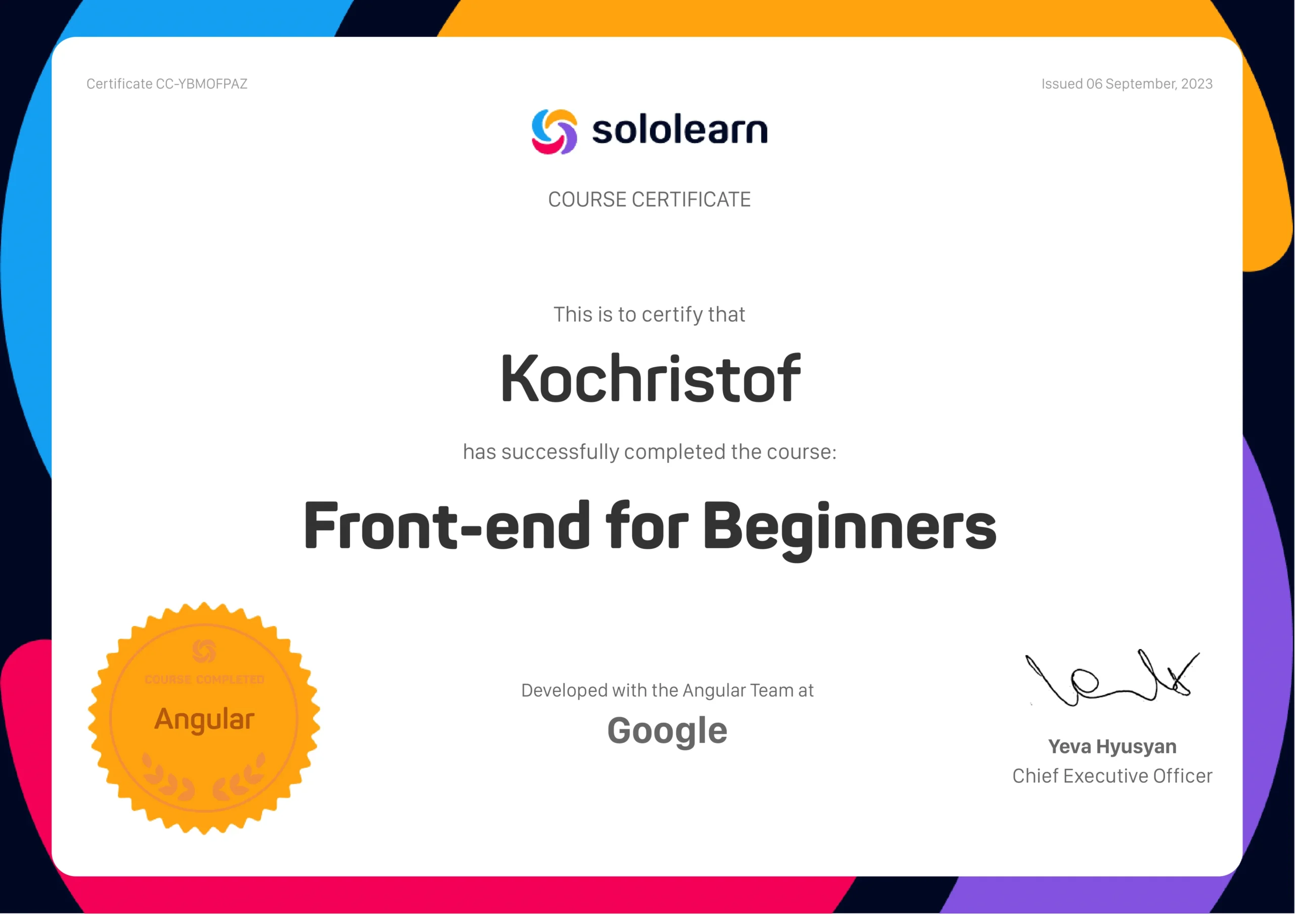 Front-end for Beginners – Certification